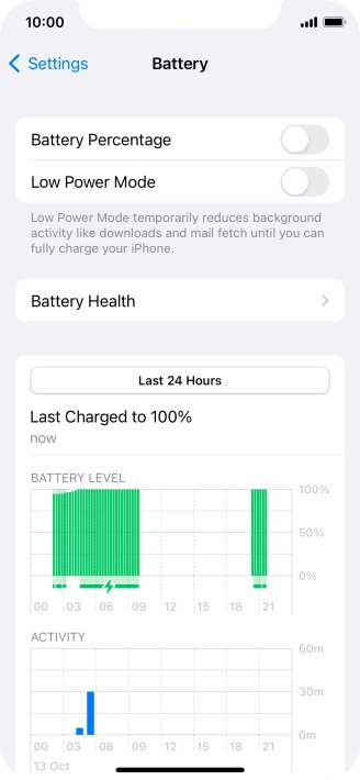Press the indicator next to 