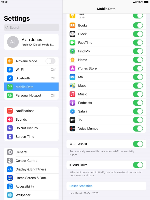 Press the indicator next to 