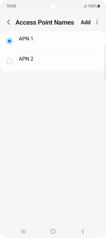 Press the field next to the data connection to activate it.