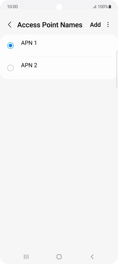 Press the field next to the data connection to activate it.