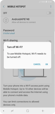 If Wi-Fi is turned on, press OK.