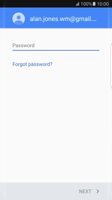Press the text input field and key in the password for your Google account.