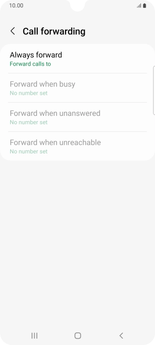 Press the required divert type.