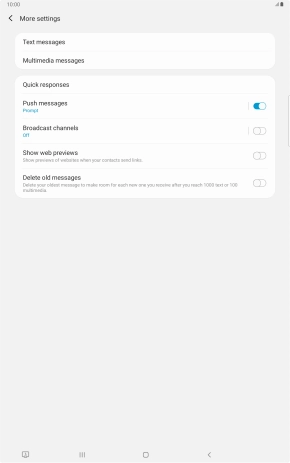 Press Text messages.