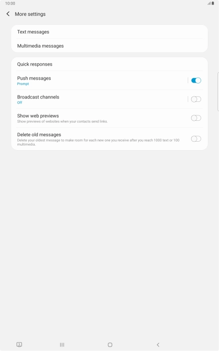 Press Text messages.