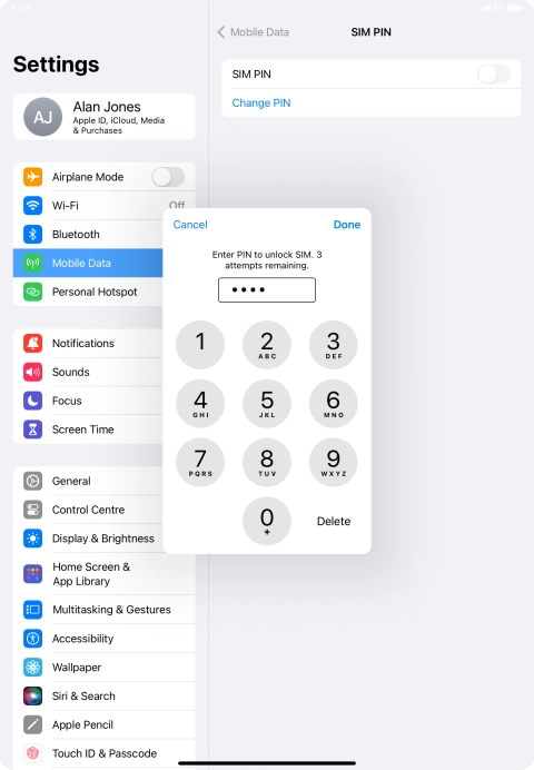 Key in your PIN and press Done.