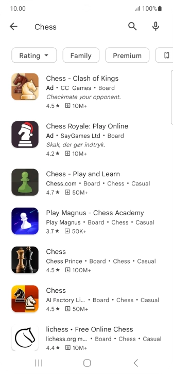 Press the required app.