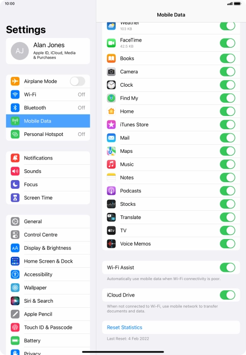Press the indicator next to 