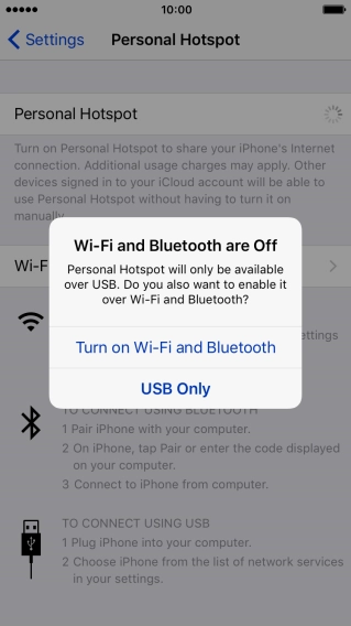 Press Turn on Wi-Fi and Bluetooth.