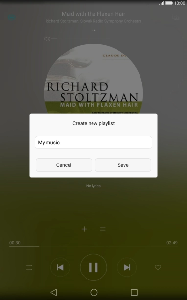 Key in a name for the playlist and press Save.