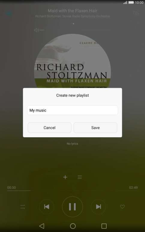 Key in a name for the playlist and press Save.