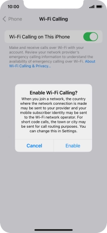 If you turn on the function, press Enable.