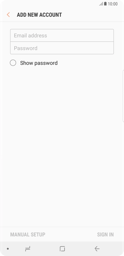 Press Email address and key in your email address.