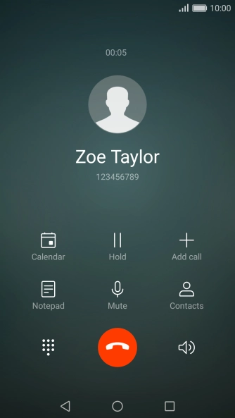 Press the end call icon.