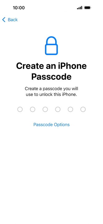 Press Passcode Options.