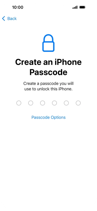 Press Passcode Options.