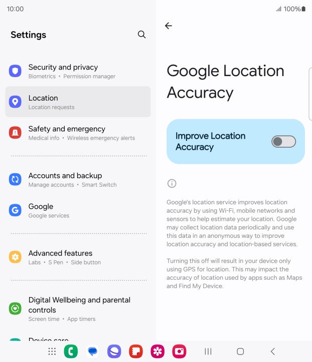 If you press the indicator next to 