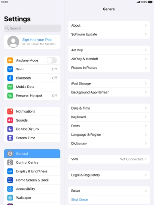 Press Sign in to your iPad.