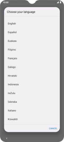 Press the required language.