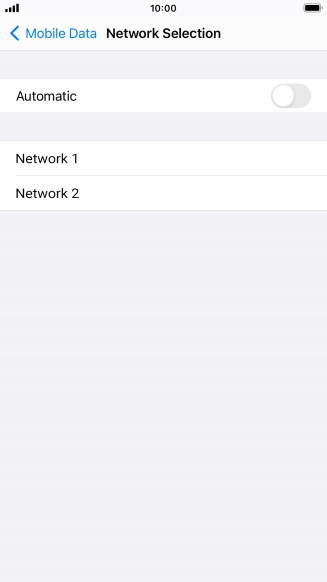 If you turn off the function, press the required network.