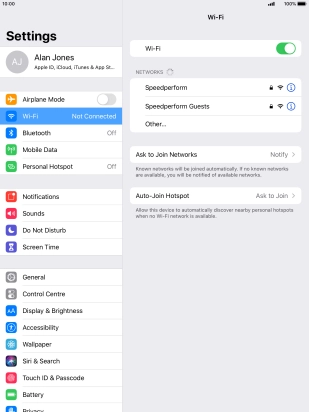Press the required Wi-Fi network and key in the password for the Wi-Fi network.