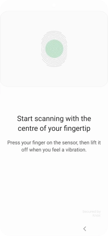 Follow the instructions on the screen to create the phone lock code using your fingerprint.