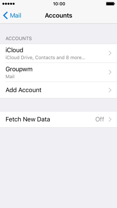 Press the name of the email account you've just set up.