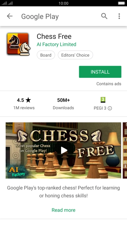Press INSTALL and follow the instructions on the screen to install the app.