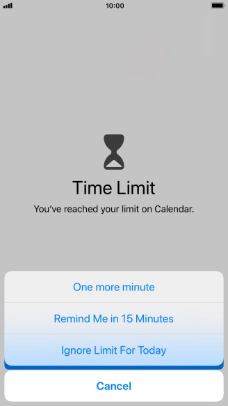 Press the required setting.