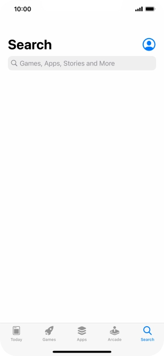 Press the search field and key in the name or subject of the required app.