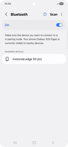 Press the required Bluetooth device and follow the instructions on the screen to pair the device with your phone.