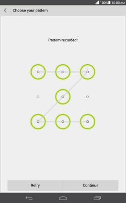 Slide your finger across the screen to connect at least four points and press Continue.