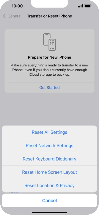 Press Reset All Settings.