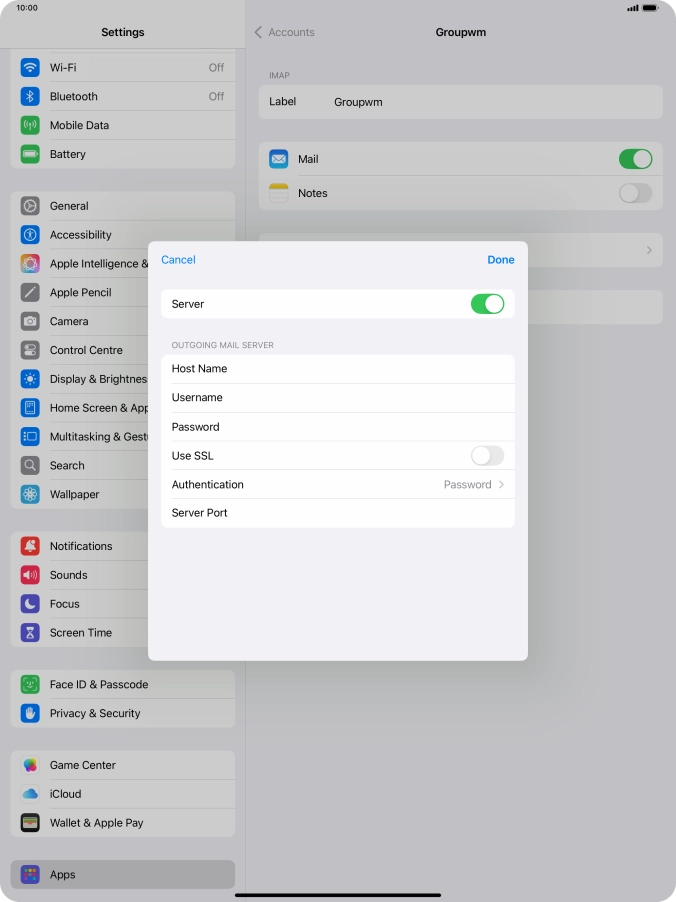 Press the indicator next to 