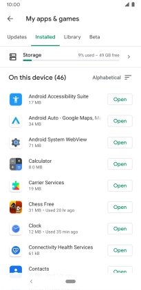 Press the required app.