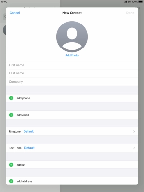 Press First name and key in the first name.