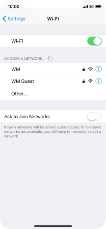 Press the required Wi-Fi network and key in the password for the Wi-Fi network.