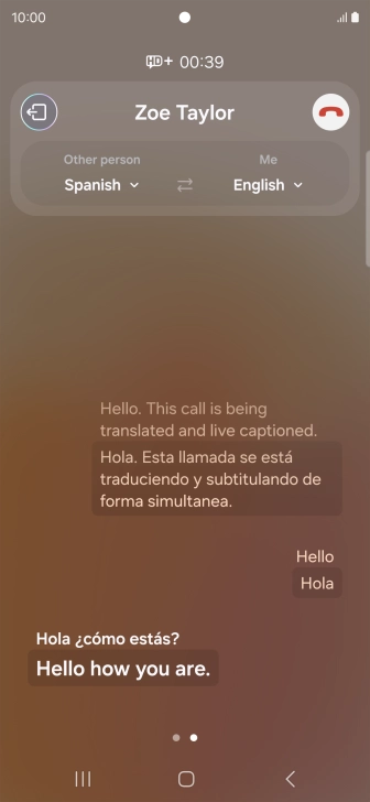 Say the required word or phrase and wait for the translation.