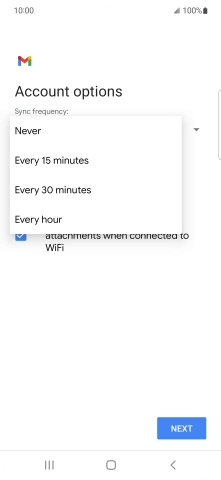 Press the required setting.