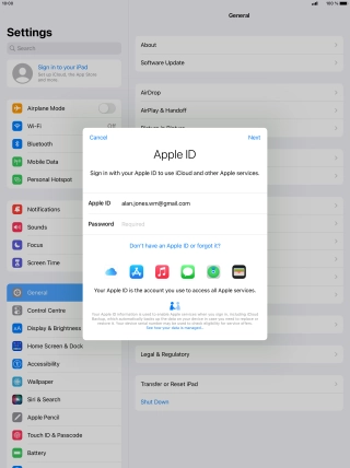 Press the field next to 