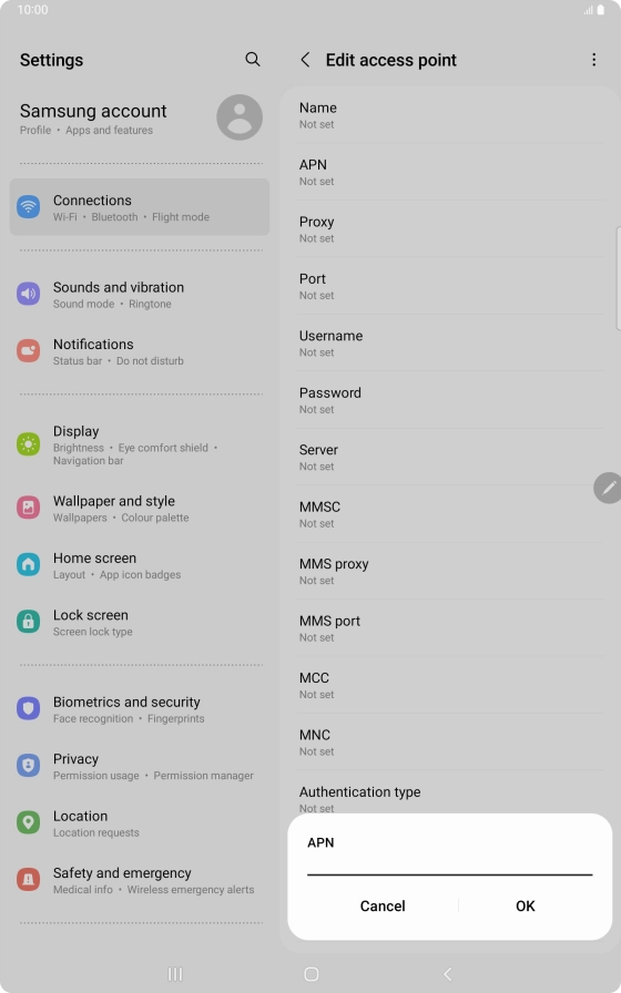 Key in live.vodafone.com and press OK.