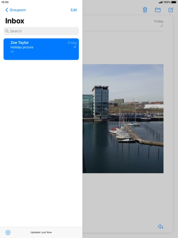 Press the new email message icon.