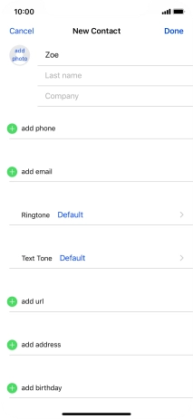 Press Last name and key in the last name.