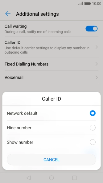 Press Show number to turn on caller identification.