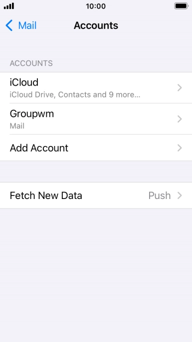 Press the name of the email account you've just set up.