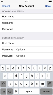 Press Username and key in the username for your email account. Please note that if you're using Vodafone's outgoing server, leave the username field empty.