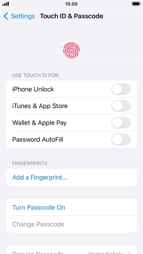 Press Turn Passcode On and key in a phone lock code of your own choice twice.