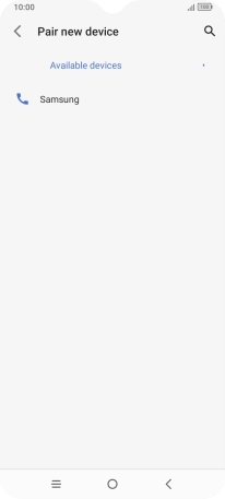 Press the required Bluetooth device and follow the instructions on the screen to pair the device with your phone.