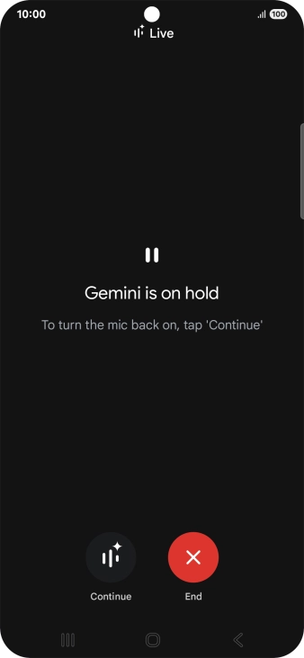 To resume the conversation, press Continue.