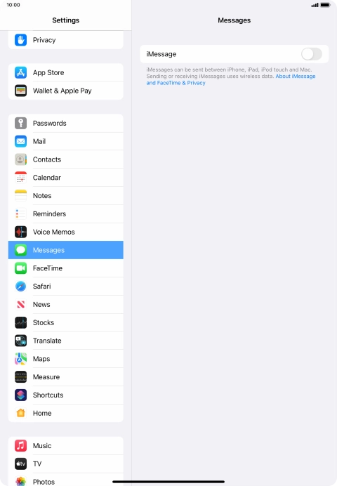 Press the indicator next to 